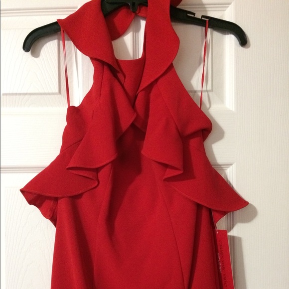 Carmen Marc Valvo Infusion Ruffle Trumpet Gown. - Picture 5 of 7